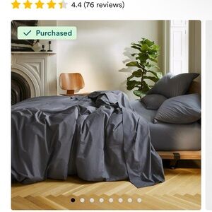 Brooklinen King Luxe Core Sheet Set - Graphite with 2 extra King pillowcases